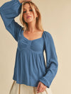 Silva Puff Sleeve Sweetheart Top