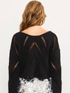 Distressed Cut-Off Knit Top in Washed Black