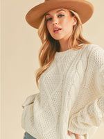 White Knit Adela Sweater