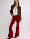Penny Pull On Velvet Pant in Salsa
