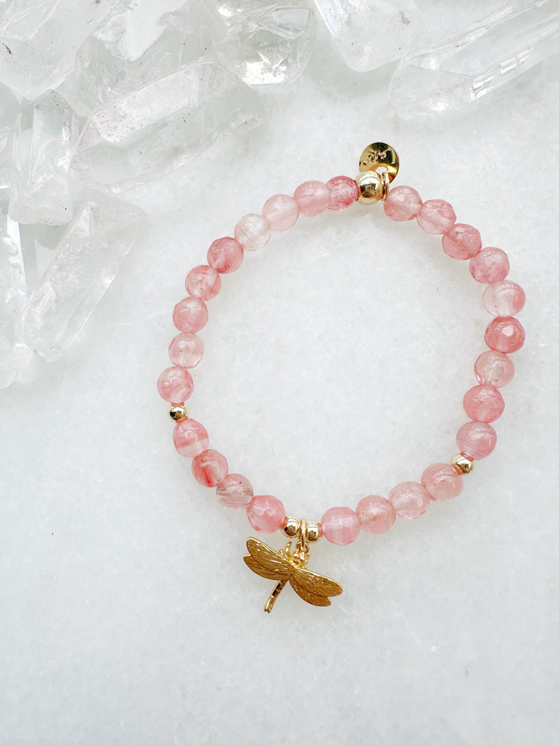 Luxa Little Cherry Quartz Butterfly Stretch