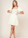 Crochet Baby Doll Puff Sleeve Dress