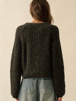 Ophelia Button Front Cardigan Sweater in Black