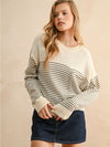 Striped Pocket Front Sweater