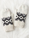 Cream & Speckled Patterned Mittens