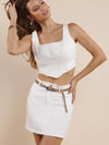 Stretch Twill Mini Skirt