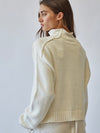 Riah Rolled Hem Sweater in Ivory