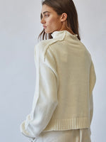 Riah Rolled Hem Sweater in Ivory