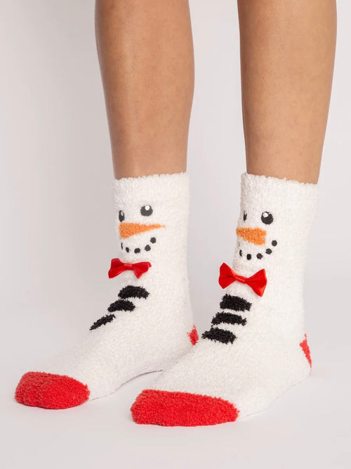 Snowman Fuzzy Sock