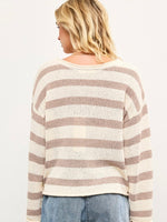 Selena Striped Sweater in Tan