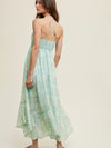 Abstract Print Maxi Dress in Sage