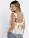 FINAL SALE Floral and Polka Dot Babydoll Top