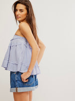 FINAL SALE Cha Cha Convertible Top in Blue Heron