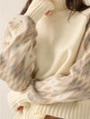 Geo Detail Turtleneck Sweater