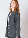 Knit Denim Jacket in Washed Black
