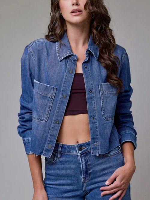 Cropped Denim Shirt