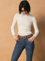 Crew Neck Off The Coast Sweater in Ivory