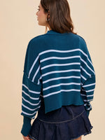 Everglades Striped Mock Neck Sweater