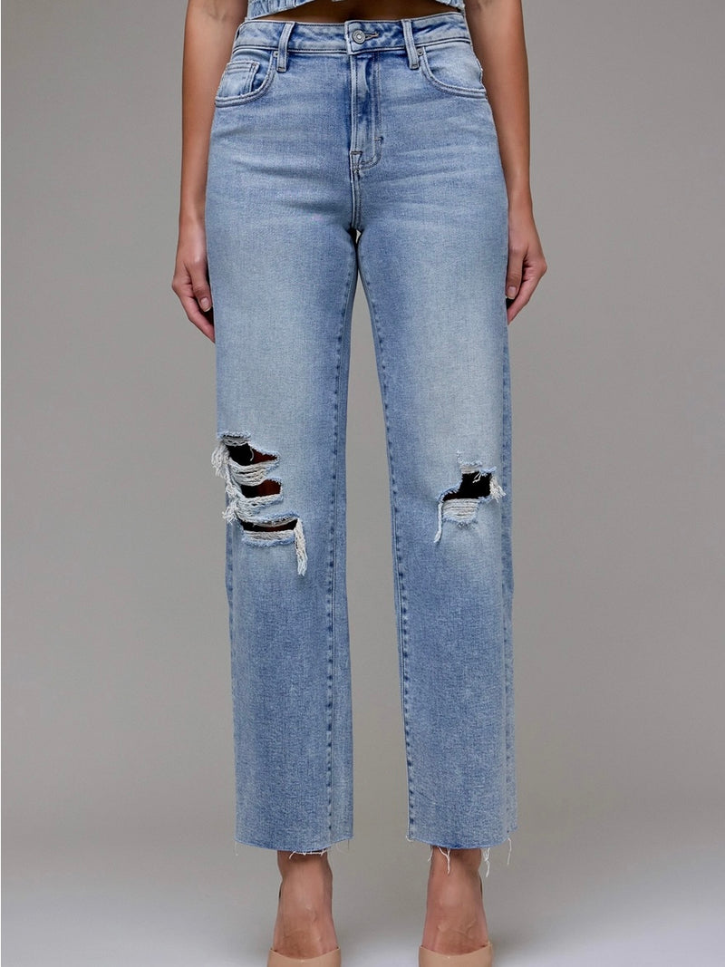 Ella High Rise Distressed Jeans
