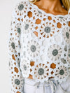 FINAL SALE Crochet Daisies Top