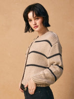Sweater Weather Striped Button Cardigan