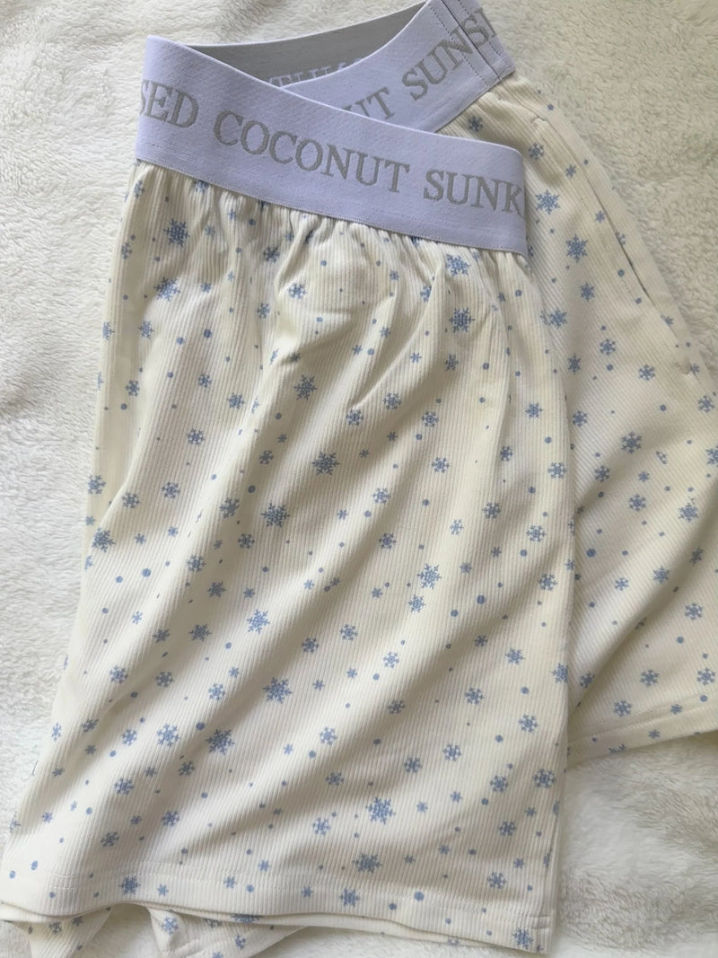 Snowflake Pajama Short