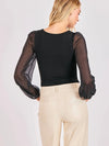 Sheer Sleeve Bodysuit