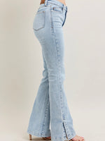 Vintage Wash Side Slit Slim Boot Jean