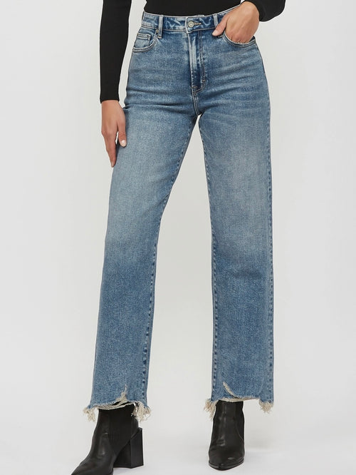 Medium Dark Wide Straight Jean