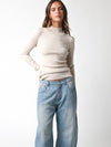 Ribbed Mockneck Long Sleeve in Oatmeal