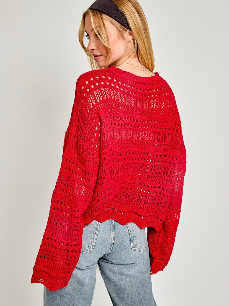 Long Sleeve Open Neck Sweater