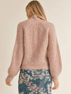 Malory Mock Neck Sweater in Pink Multi