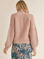 Malory Mock Neck Sweater in Pink Multi