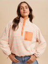 Pumpkin Patch Striped Fleece Pullover