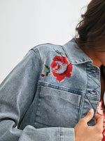 Floral Embroidered Denim Jacket