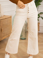 Valentina Velvet Wide Leg Pant White