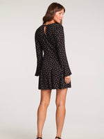 Bow Long Sleeve Dress in Black