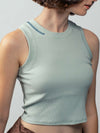 Zigzag Stitch Ribbed Tank Top