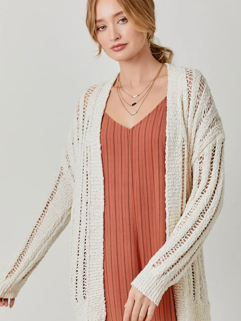 FINAL SALE Crochet Open Cardigan