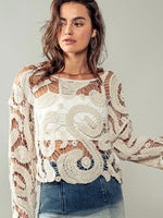 FINAL SALE Bohemian Lace Crochet Sweater