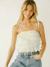 FINAL SALE Rainbow Ruffled Peplum Tank