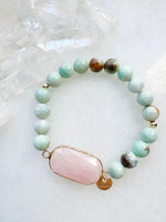 Ocean Agate & Rose Quartz Chelsea Octa Stretch