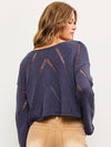 Distressed Cut-Off Knit Top in Indigo