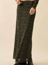 Flocked Leopard Mesh Straight Maxi Skirt
