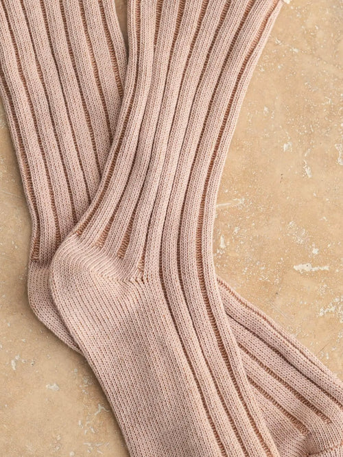 Crochet Trim Sock in Mauve