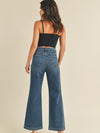 Dark Wash Patch Pocket Wide Leg Jean