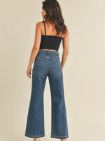 Dark Wash Patch Pocket Wide Leg Jean