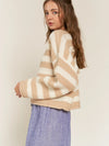 Adrianna Beige Striped Sweater