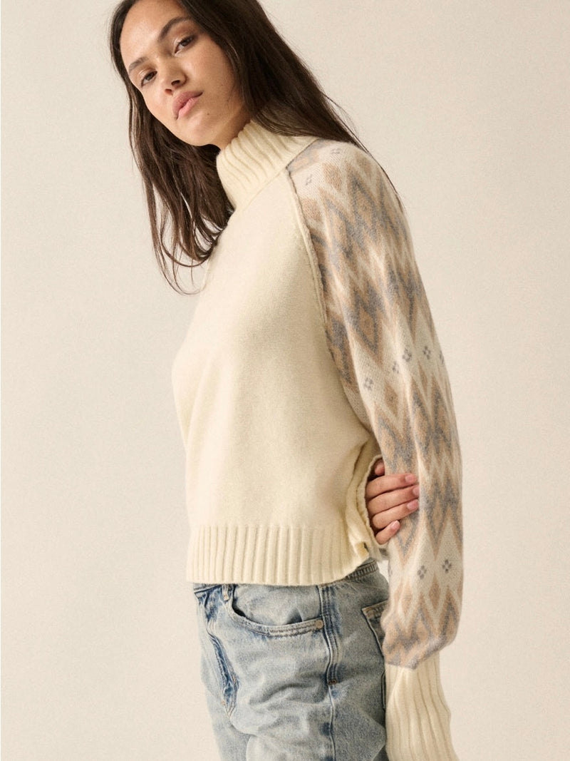 Geo Detail Turtleneck Sweater