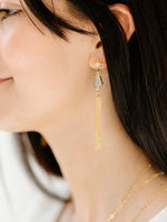 Opal Starburst & Moonstone Divinity Chain Tassel Earring